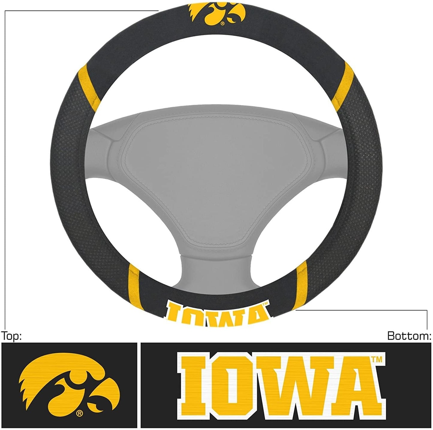 Versatile Fanmats University of Iowa Steering Wheel Cover - 14903