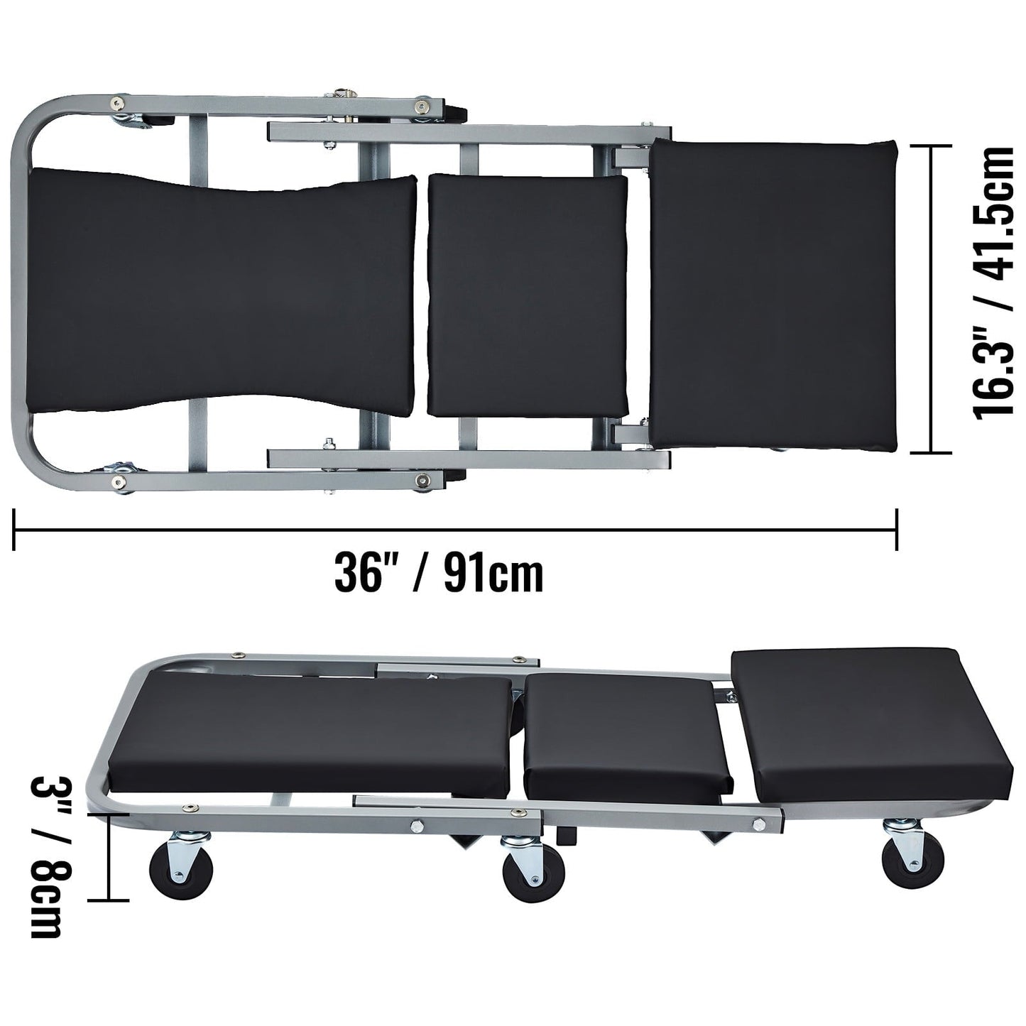 Versatile BENTISM 36'' 2 in 1 Z Creeper 300LBS Mechanic Rolling Garage/Shop Seat Low Profile Stool for Auto Repair