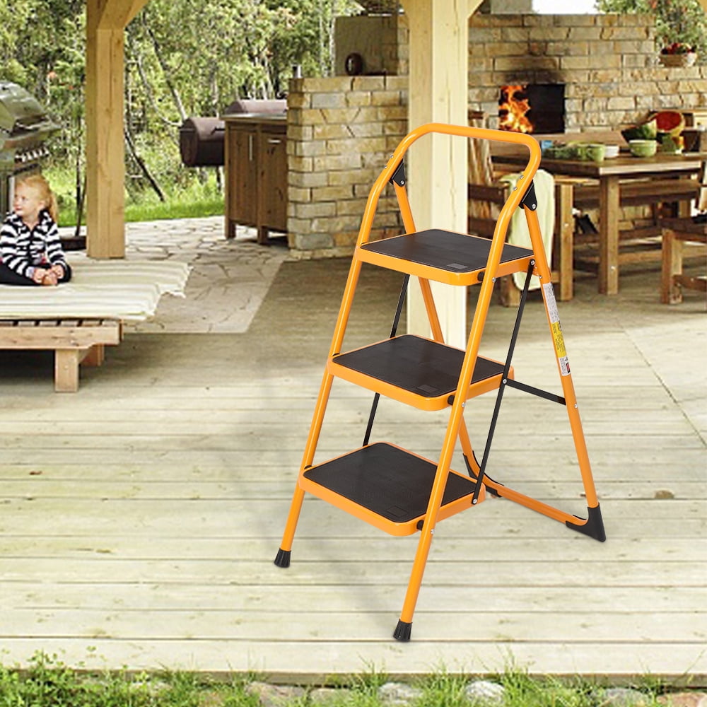 Versatile Ktaxon 3-Step Ladder, Lightweight Step Stool, 330 lb. Load Capacity, Iron