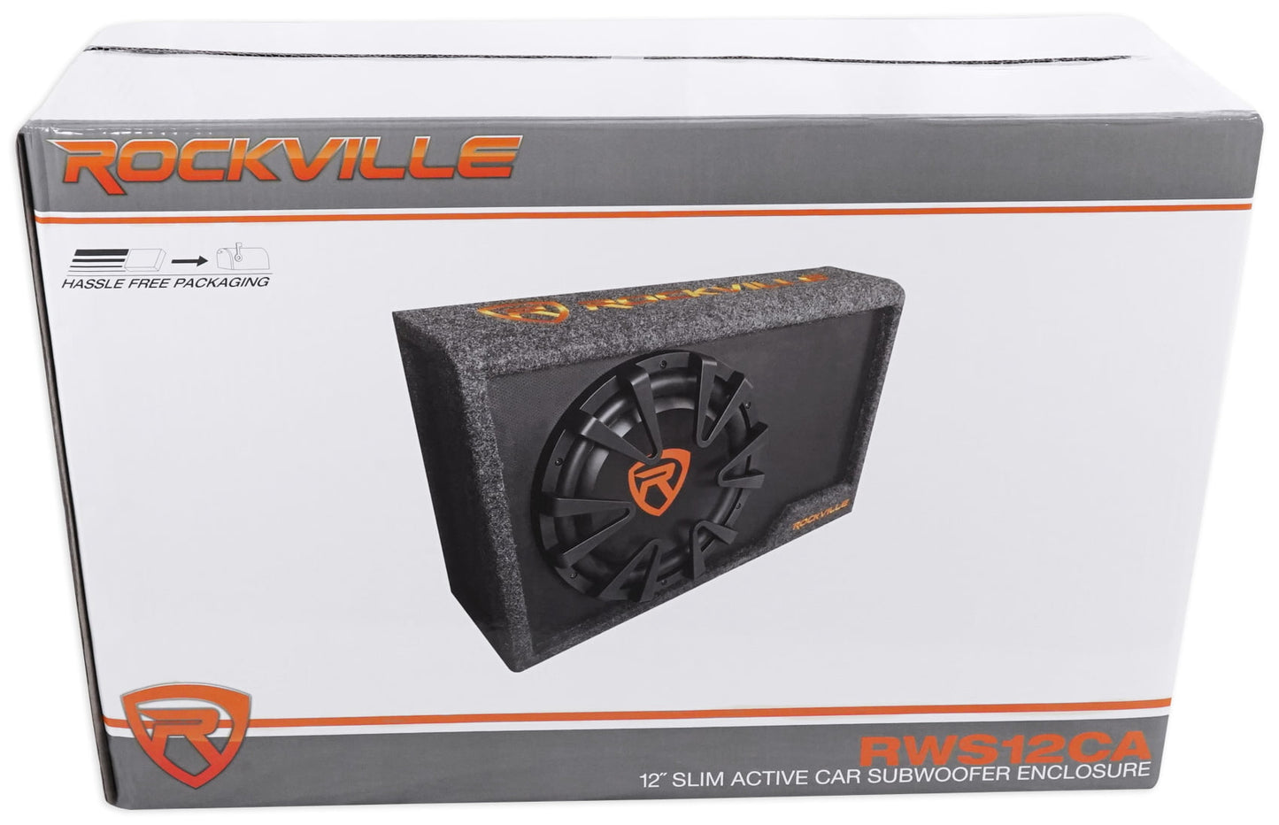 Versatile Rockville RWS12CA Slim 1200 Watt 12" Amplified Powered Car Subwoofer Enclosure