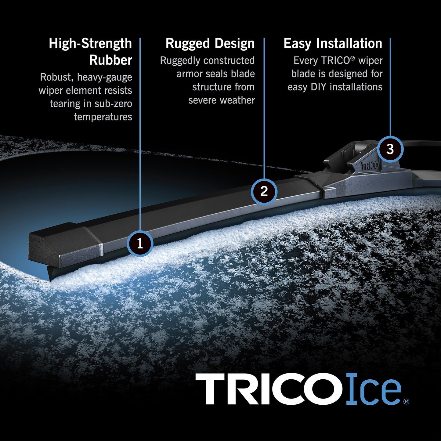 Versatile TRICO ICE 22" Extreme Winter Weather Beam Windshield Wiper Blade, 35-220