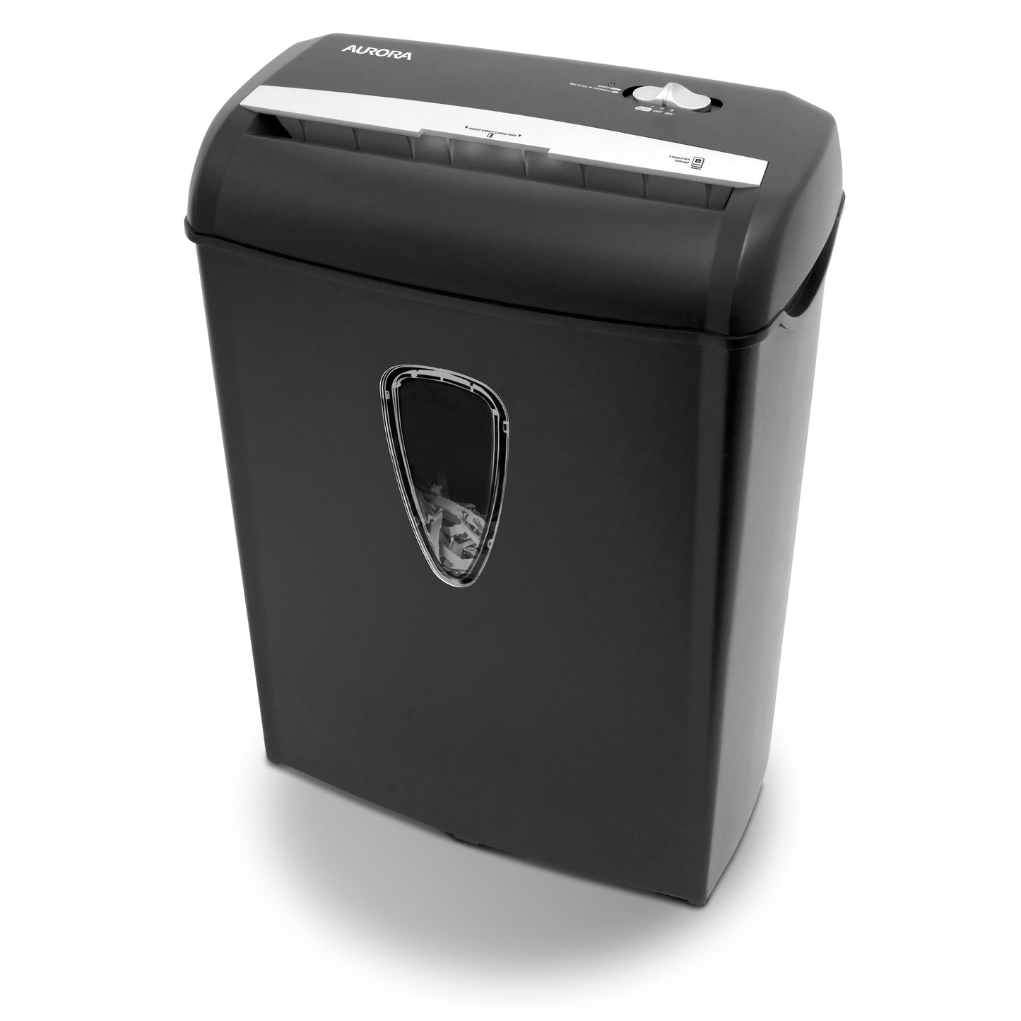 Versatile Aurora GB 8-Sheet Cross-Cut Paper Shredder, Black