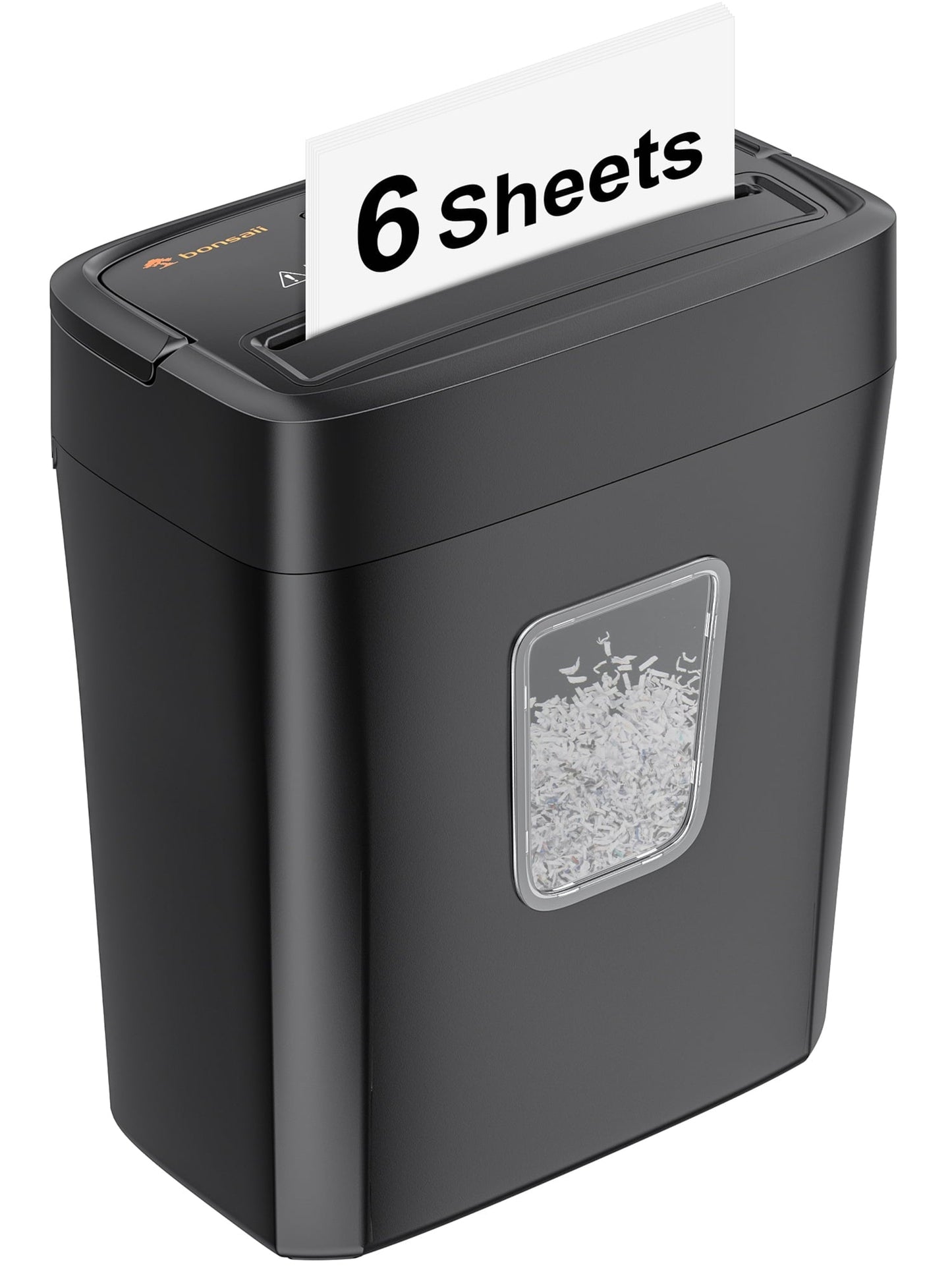 Classic Bonsaii 6-Sheet Micro-Cut Paper Shredder for Home Office Use with Portable Handle