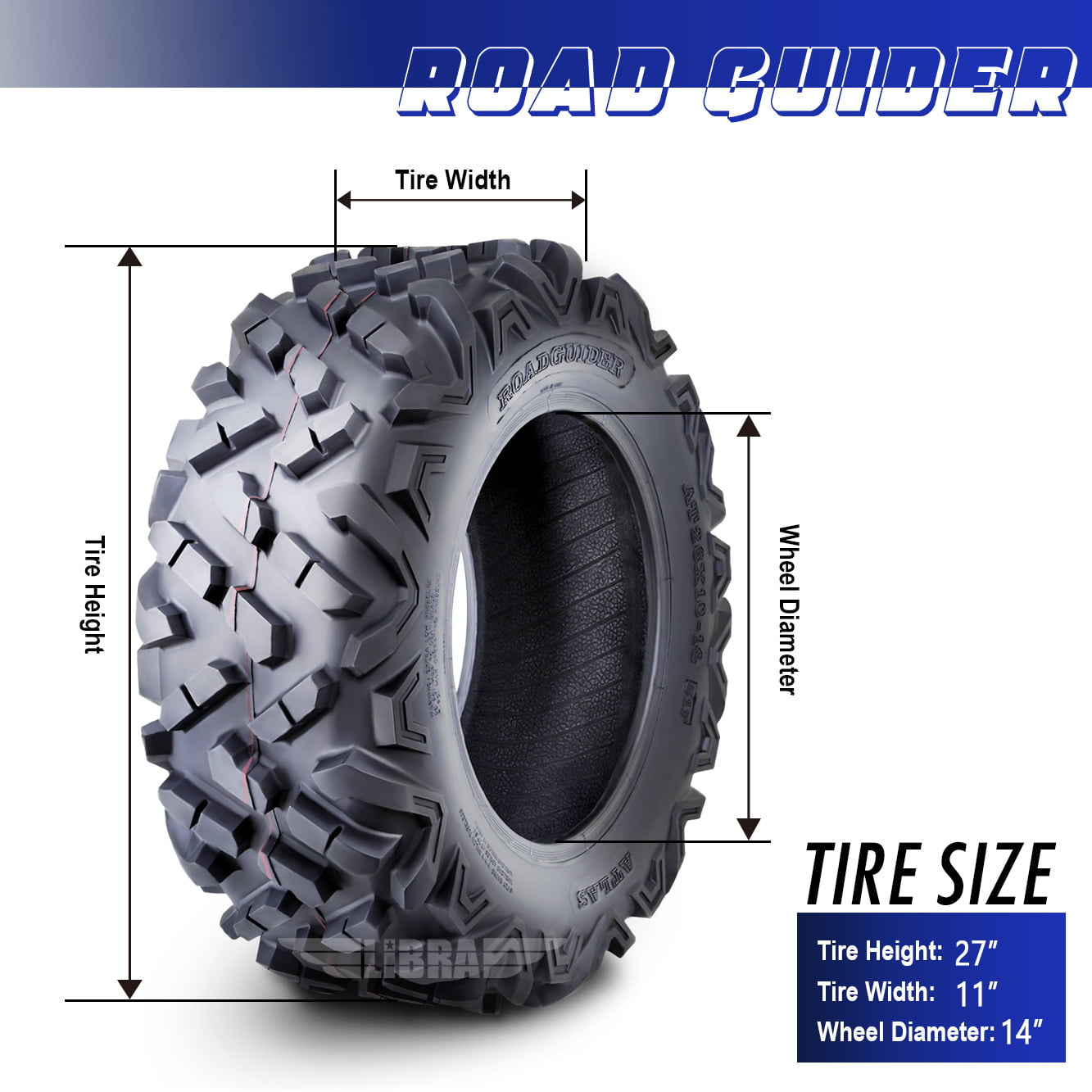 Versatile Set of 2 ATV UTV Tires 27x11-14 27x11x14 6PR Mud