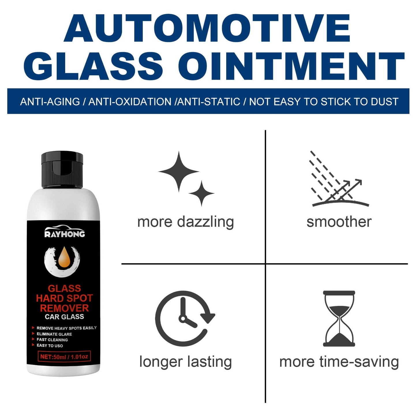 Classic SHENGXINY Household Cleaners Clearance Rayhong Oil Paste For Car Glass, Paste For Deep Cleaning And Polishing Of Glasses, For Removing Spots On The Windshield (50Ml)