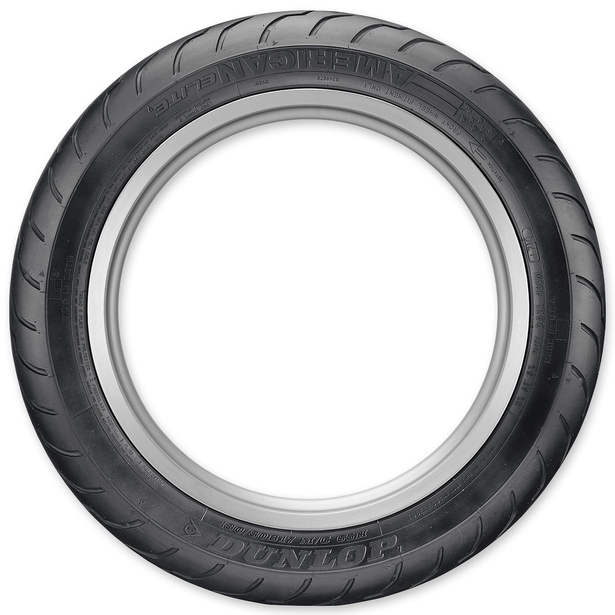 Classic Dunlop American Elite Front Motorcycle Tire 130/80B-17 (65H) Black Wall