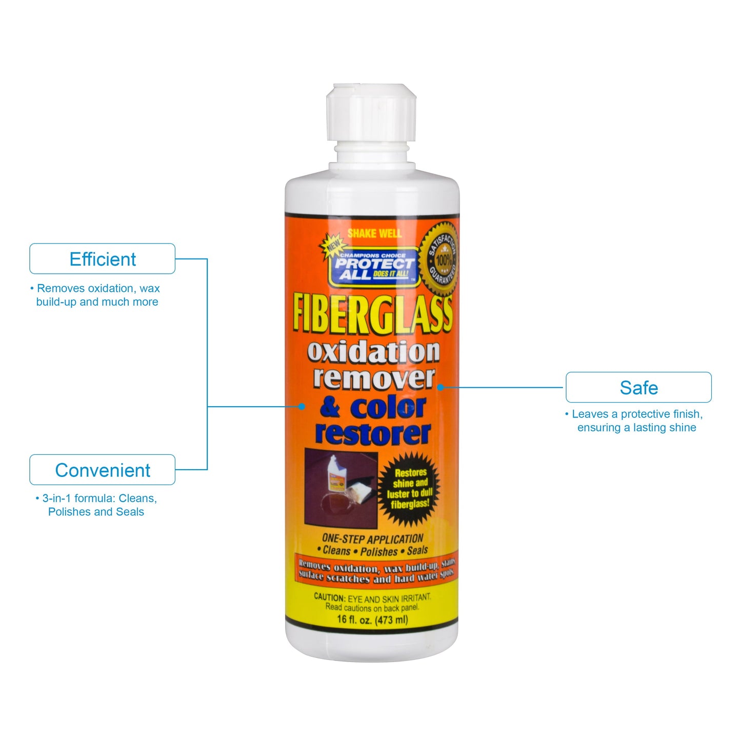 Classic Protect All Fiberglass Oxidation Remover & Color Restorer - 16 oz - PN 55016