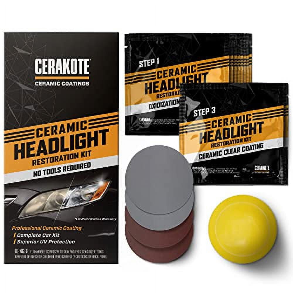 Versatile Ceramic Headlight Restoration Kit - Guaranteed To Last As Long As You Own Your Vehicle - Brings Headlights Back To Like New Condition - 3 Easy Steps - No Power Tools Required