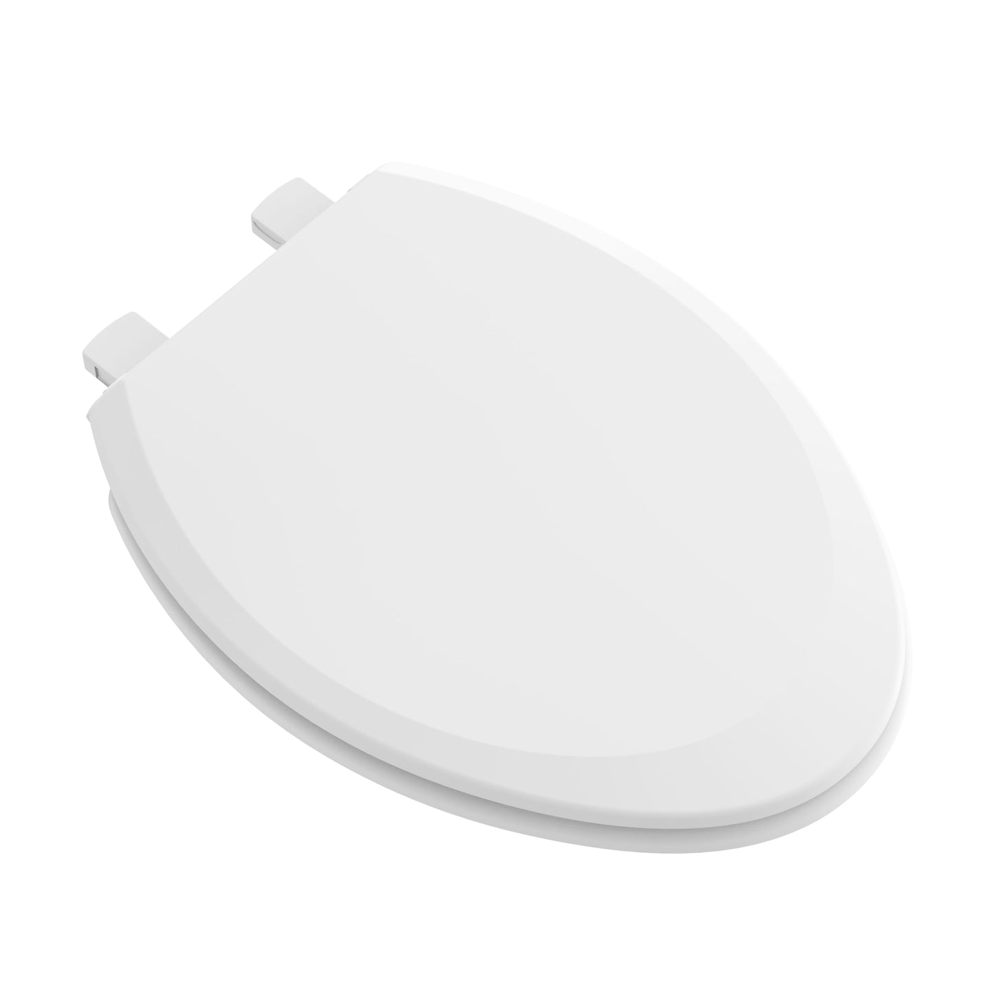 Versatile Mainstays Elongated Plastic Toilet Seat with Soft Close and Easy off in Daisy White