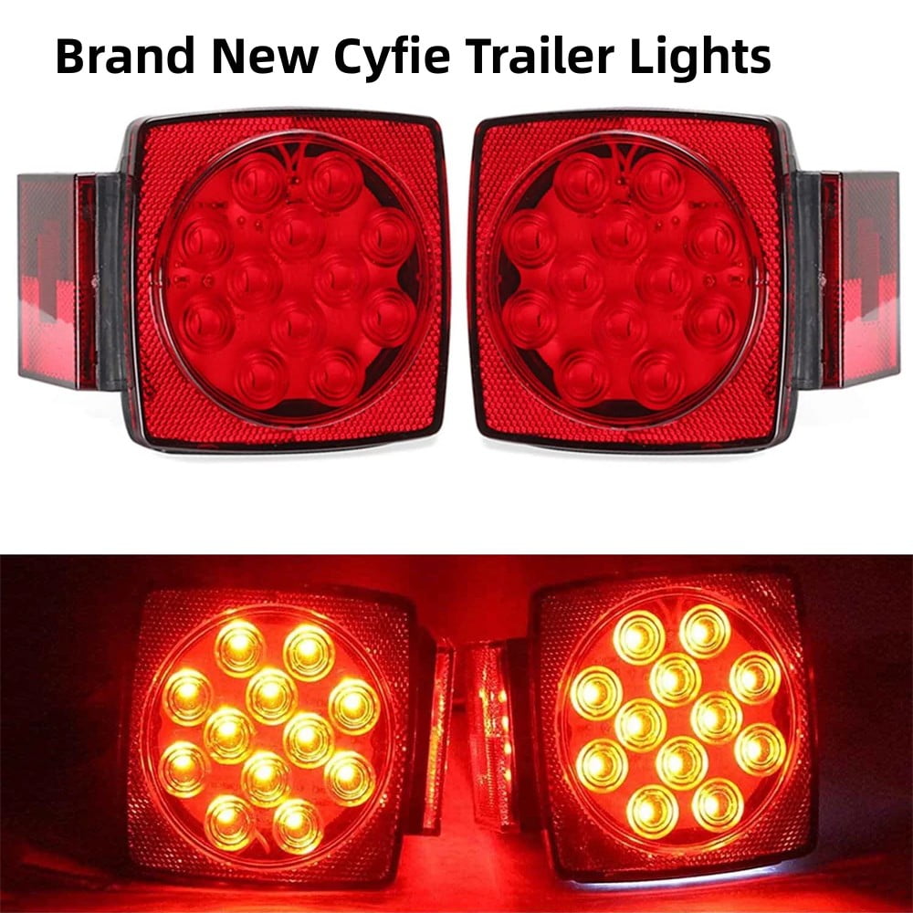 Versatile Trailer Lights Kit LED Night 12V Dot Certified Waterproof Tail Light Set Red Universal Cyfie